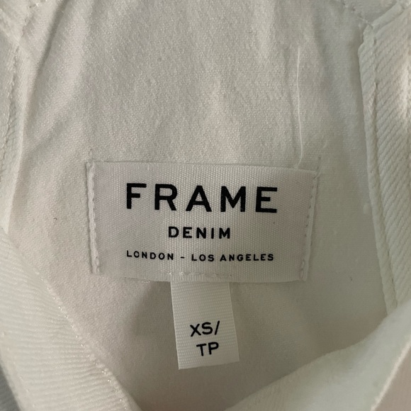 Frame Denim Le Garcon Denim Overalls Jumpsuit, Blanc White Size XSmall - Picture 5 of 10